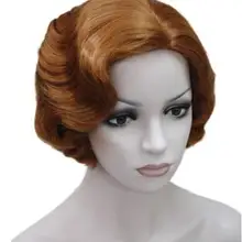 Ретро пальчиковые волнистые женские повседневные натуральные парики для повседневной жизни EF36