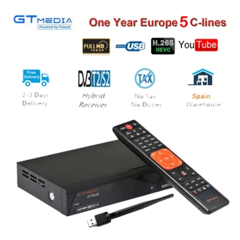 

GTMEDIA V7 PLUS Satellite Receiver DVB-S2 DVB-T2 Satellite TV Combo Receptor Support H.265 2 Year Spain Italy Cccam Cline Europe