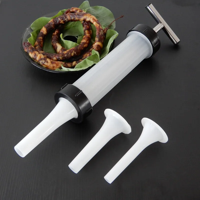 YOMDID Manual Sausage Fillers Sausage Stuffer Meat Filling Tool Practical Sausage Maker Syringe Funnel Nozzle For Sausage Making