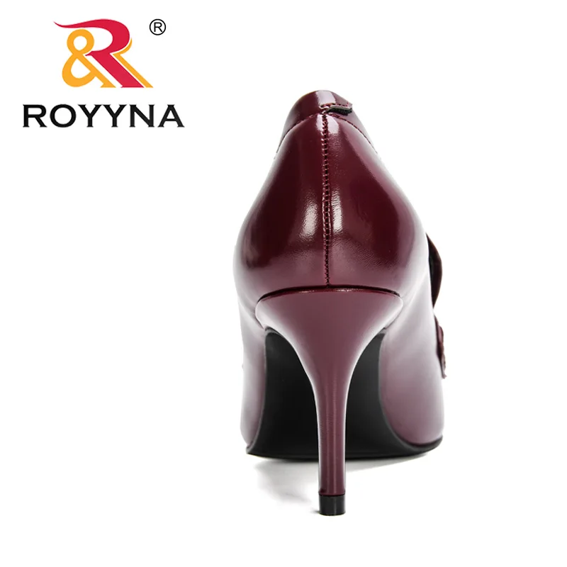 ROYYNA 2020 New Designers Original Top Quality Women Pumps Pointed Toe Thin Heels Dress Shoe Nice Leather Wedding Shoes Feminimo