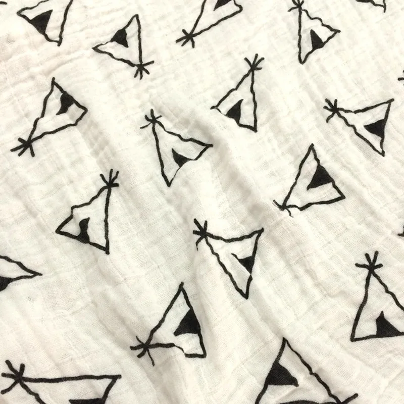 Tent Муслин хлопок детское одеяло 120*120 см мягкая новорожденная Одеяло s 2 слоя Ванна марли младенческой Пеленальный Обёрточная бумага спальный мешок коляска Обложка - Цвет: Tent