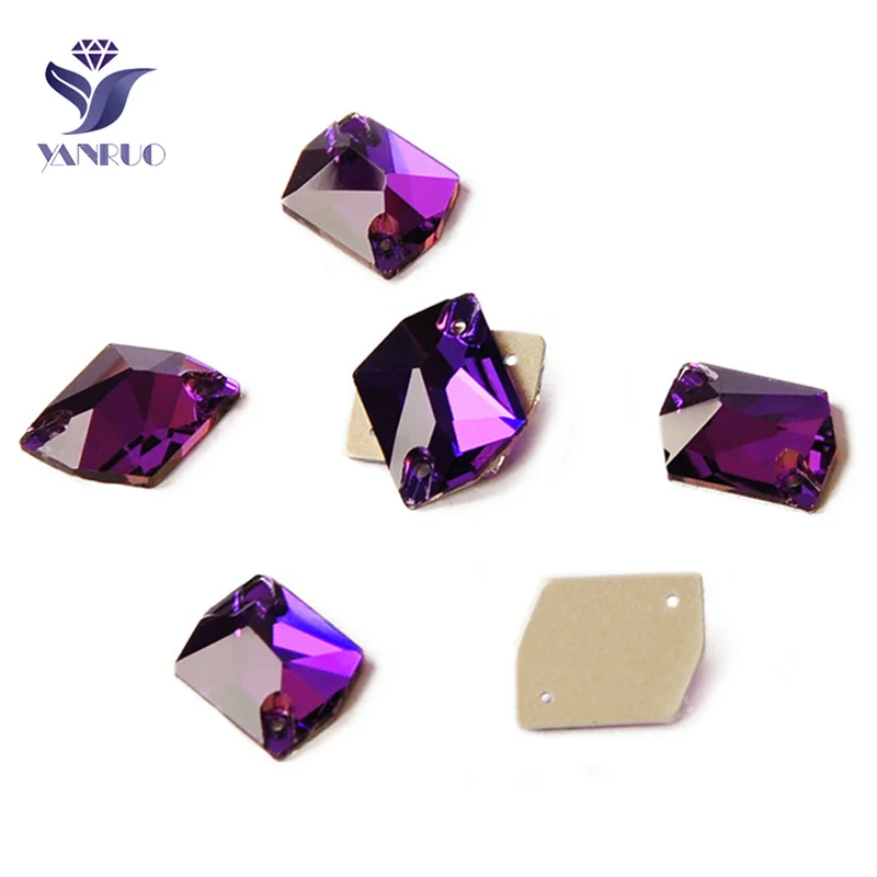 YANRUO 3265 Cosmic All Color Rhinestones Glass Crystal Sew On Stones Fat Back Strass Dress Rhinestones For Clothing