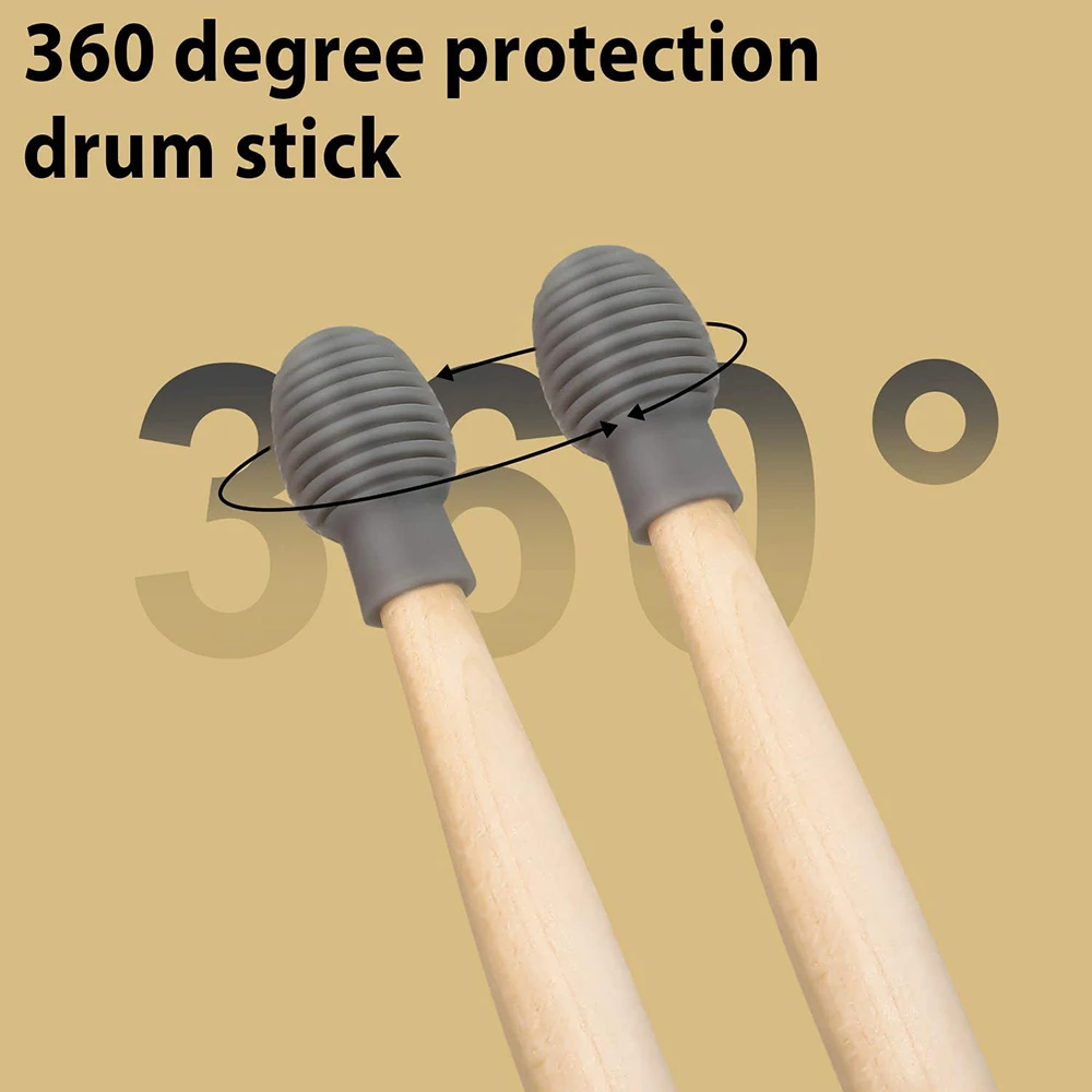 4 PAIR Drum Mute Drum Dampener Silicone Drumstick Silent Practice Tips- ACC