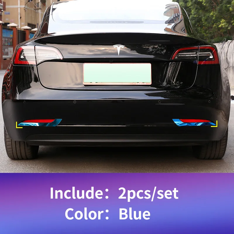 Задний противотуманный светильник для Tesla модель 3 аксессуары/автомобильные аксессуары модель 3 tesla три tesla модель 3 карбон/аксессуары - Название цвета: bule 6pcs