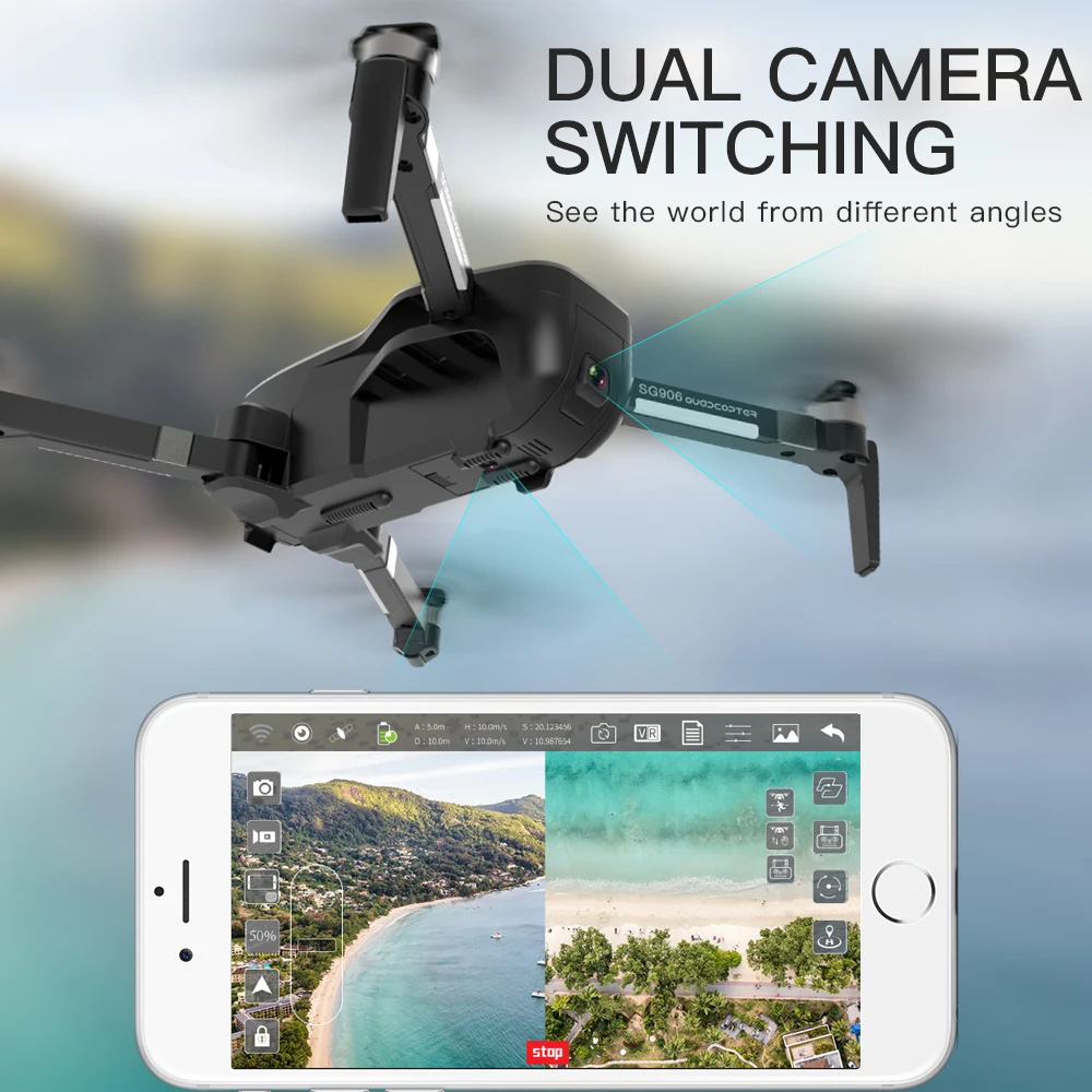 SG906 GPS FPV дрона с дистанционным управлением Камера 4K бесщеточный мотор 5G Wi Fi 500 м