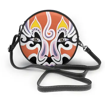 

NOISYDESIGNS women messenger bags handbag fashion portable beijing opera face mask designs personality round Shoulder bag