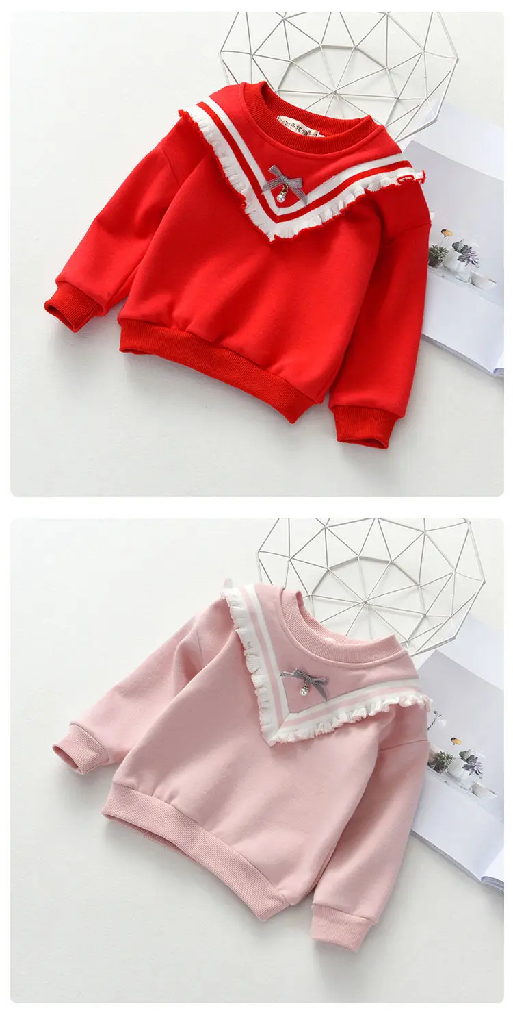 Осенне-зимние свитшоты для девочек детский Модный хлопковый плотный вельветовый пуловер топы для девочек, детские повседневные спортивные теплые толстовки с капюшоном
