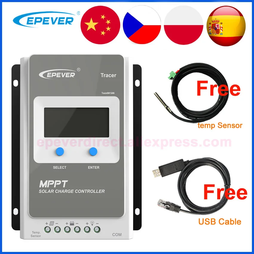 

Tracer 1210AN 2210AN 3210AN 4210AN 10A 20A 30A 40A MPPT Solar Charge Controller 1210A 2210A 3210A 4210A LCD EPEVER Solar Charger