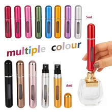 Garrafa cosmética vazia do atomizador do pulverizador dos recipientes para o curso garrafa recarregável portátil do perfume de 8ml 5ml mini com bomba do perfume do pulverizador