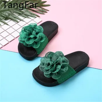 

Children's Slippers Summer Cute Little Princess Girl's Soft Bottom Non-slip Beach Sandals Flower Flat Heel Sandal