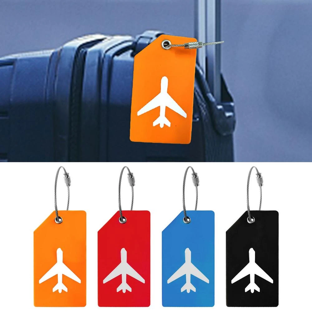 4PCS Preventing Loss Luggage Tag Silicone Baggage Tag With Unique Design Flexible Travel Tags ID Labels Luggage Suitcase Tags