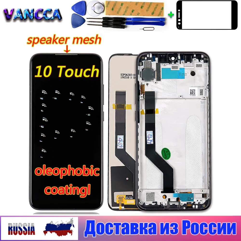 Для Xiaomi Redmi Note 7 ЖК дисплей сенсорный дигитайзер сборка оправа с олеофобным