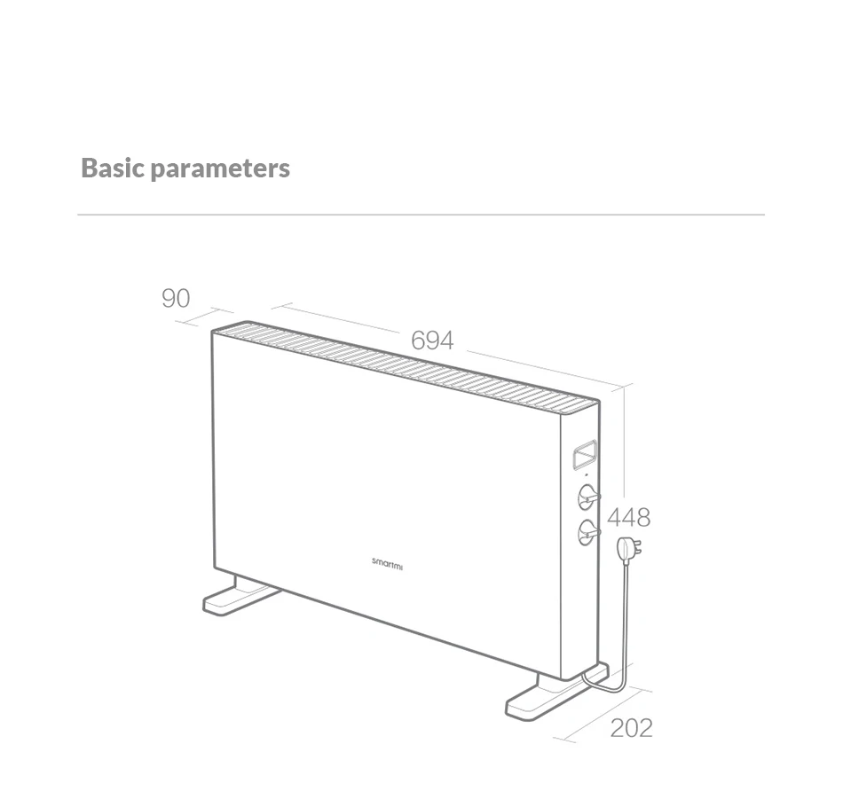 XIAOMI SMARTMI электрический обогреватель 1S умная версия конвекционный нагрев заряжающий тепло быстрый удобный обогреватель для комнаты пульт дистанционного управления