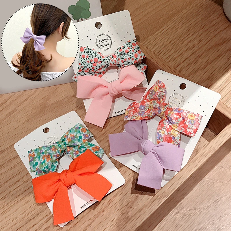 

2 шт./компл. заколки для волос с цветочным бантом для детей, набор заколок для волос для девочек, детские заколки для волос, заколки с бантом, а...