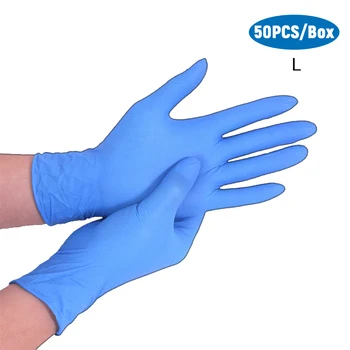 

50PCS/Box Disposable Nitrile Gloves Letex Free Powder Free Single Use Gloves for Home Cleaning Kitchen Cooking Food Process