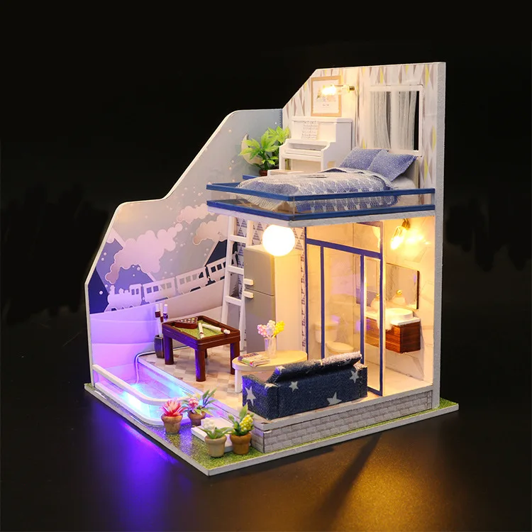 

DIY Hut Creative Toy Birthday Gift Architecture Model Dollhouse Handmade Wooden Product