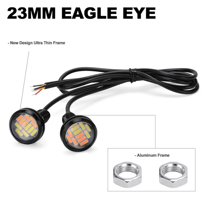 2 шт. 23 мм 4014 12SMD орлиный глаз светодиодный фары 12V черная раковина автомобильный