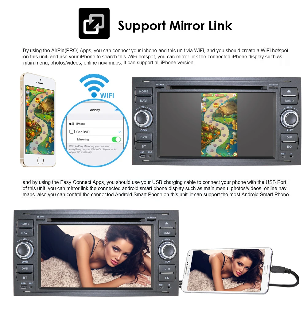 Best Android 9.0 Quad Core Double 2 Din Car DVD GPS Navigation Player Multimedia Player for For Ford/Mondeo/Focus/Transit/C-MAX/S-MAX 8