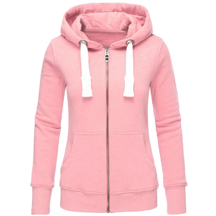 Pink Женские худи, свитшоты, женские толстовки, Женская однотонная блузка с длинным рукавом, с капюшоном, с карманами, пуловер, топы, рубашка - Цвет: Pink