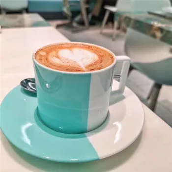 

Ceramic Mugs Cups & Saucers Coffee Tea Milk Cups Kitchen Dining Utensils Blue Gift Box Packaging Wedding Gifts Birthday Present