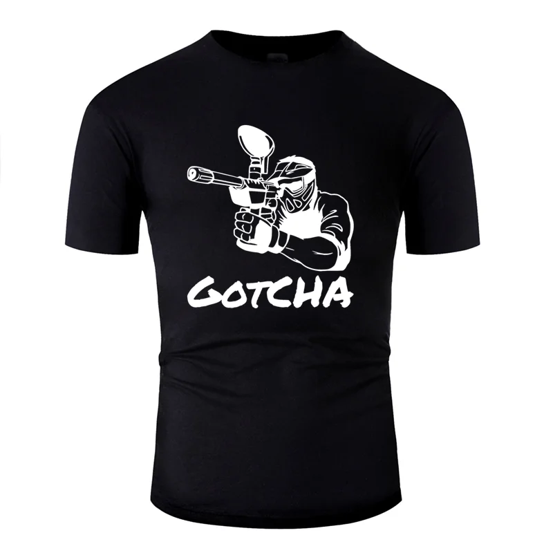 Футболка с графическим принтом «Humor gotcha catched paintball gift», одежда, европейский размер, S-5xl, Kawaii, Мужская футболка, хлопковые Юмористические футболки, топы