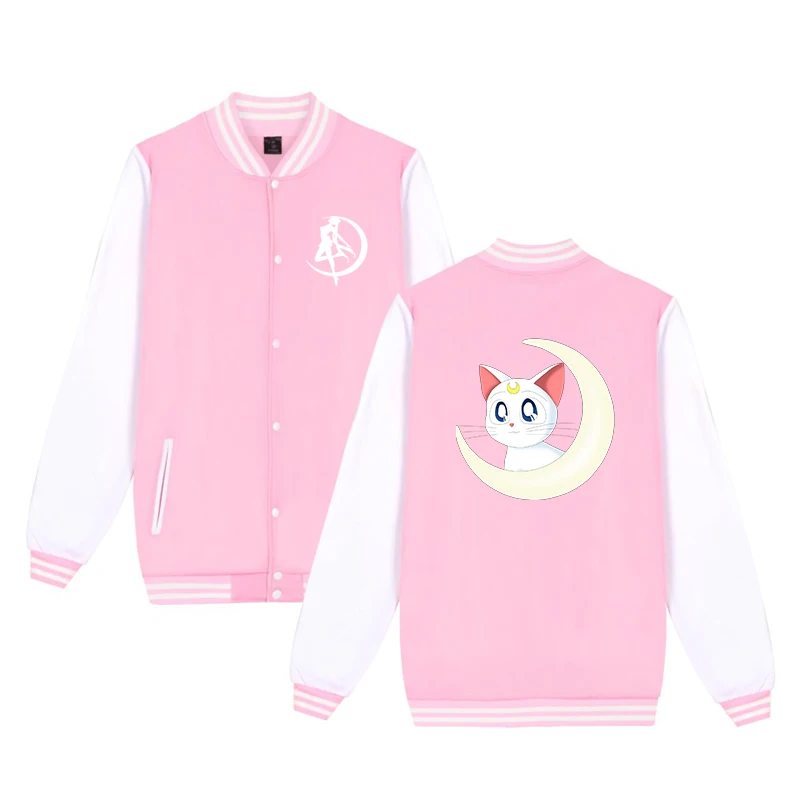 Sailor Moon, Женская бейсбольная куртка, Осень-зима, Harajuku, куртки и пальто для девочек-подростков, модная бейсбольная форма в стиле хип-хоп
