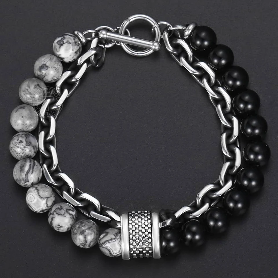 Trendsmax Natural Stone Beaded Bracelet for Men