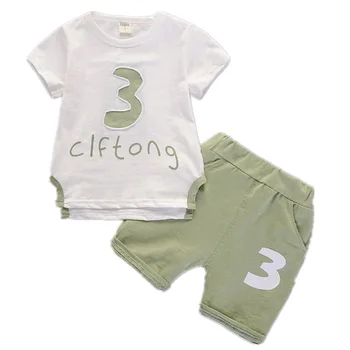 

2020 New Summer Children Fashion Clothing Baby Boys Girls Letter T Shirt Shorts 2Pcs/sets Kids Infant Clothes Toddler Tracksuit