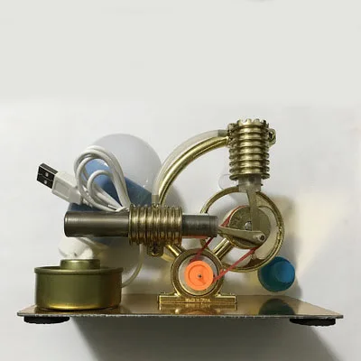 Двигатель Стирлинга с лампочкой Модель двигателя горячий пар образование Diy Модель игрушки подарок детям физика образование открытие генератор