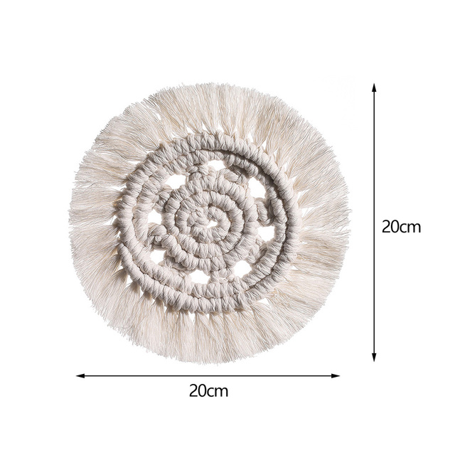 Creative Cotton Braid Coaster Handmade Macrame Cup Cushion Bohemia Style Non-slip Cup Mat Table Mats for Dining Table