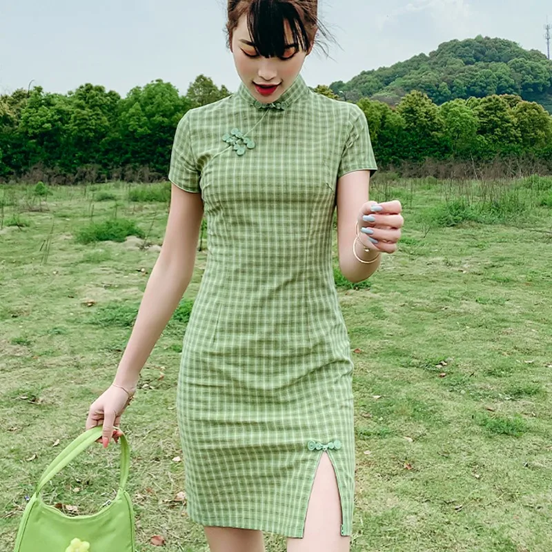 

Sexy Mini Slim Dress Women Green Club Party Dress Stand Collar Button Short Dresses Female Elegant Streetwear Shirt Vestidos