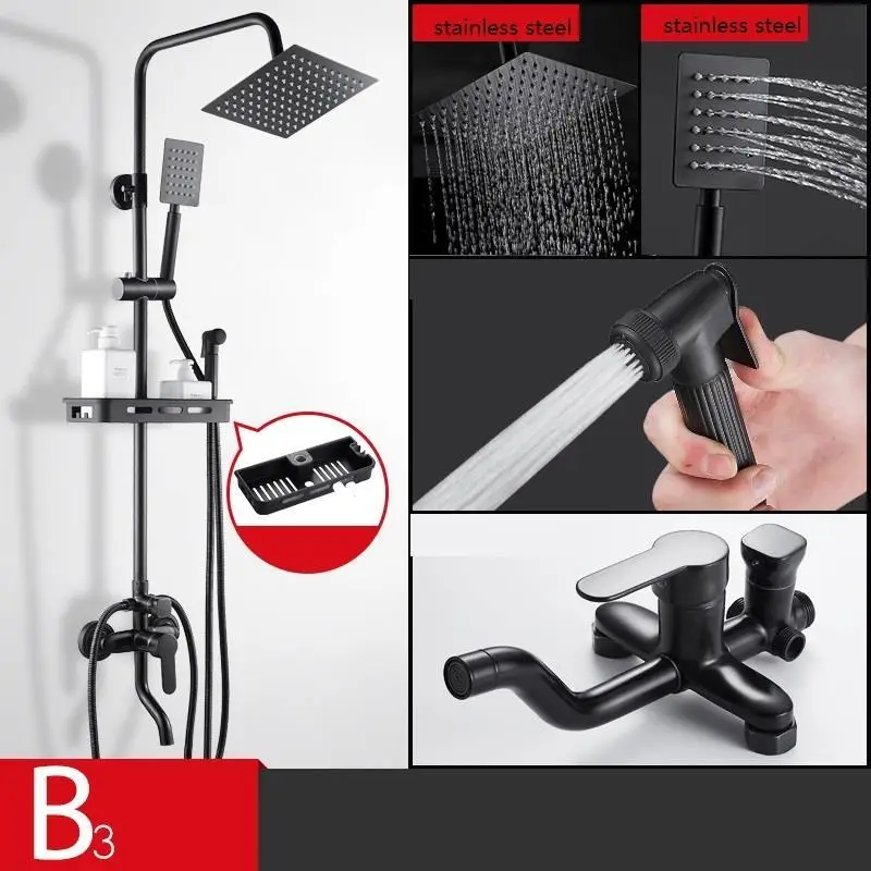 Regendouche Black timna Douchette Regadera De Prysznic панель Ducha Painel Doucheset Eletrico Chuveiro душ для ванной комнаты - Цвет: Number 4