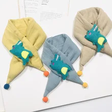 Детские шарфы с милым рисунком, толстый теплый шарф с воротником для маленьких мальчиков и девочек, зимние детские шарфы, шейный платок