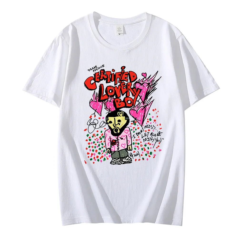 Certificato Lover Boy New Album T Shirt Abbigliamento Uomo Hip Hop Rapper Drake Boys T-Shirt Unisex Tee Shirt Hip Hop Streetwear