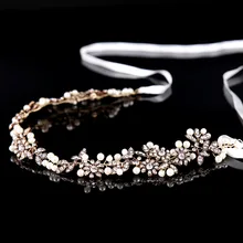Золотые и серебряные свадебные украшения корейский жемчуг горный хрусталь свадебный манекен повязка на голову свадебные аксессуары для укладки