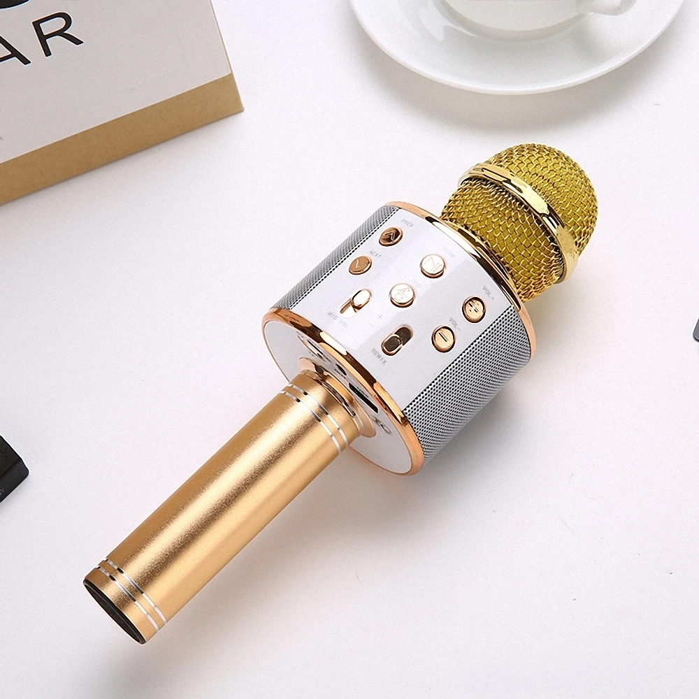 WS858 bluetooth-микрофон для караоке беспроводной переносной микрофон динамик Ручной радио Mikrofon Studio r \ Record Mic Home KTV
