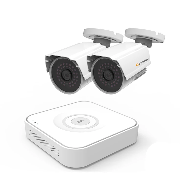 White Cameras Einnov 8CH 2MP 1080P CCTV камера система безопасности комплект камеры видеонаблюдения DVR аналоговые камеры высокого разрешения аудио система HD P2P наружное видео Видеонаблюдение ИК - Цвет: White Cameras