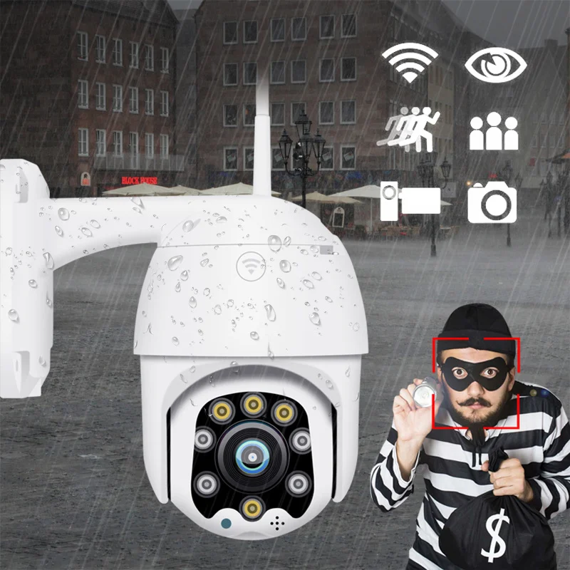 Наружный водонепроницаемый беспроводной 1080P 2MP PTZ wi-fi IP купольная скоростная камера H.264+ IR Домашняя безопасность видеонаблюдения