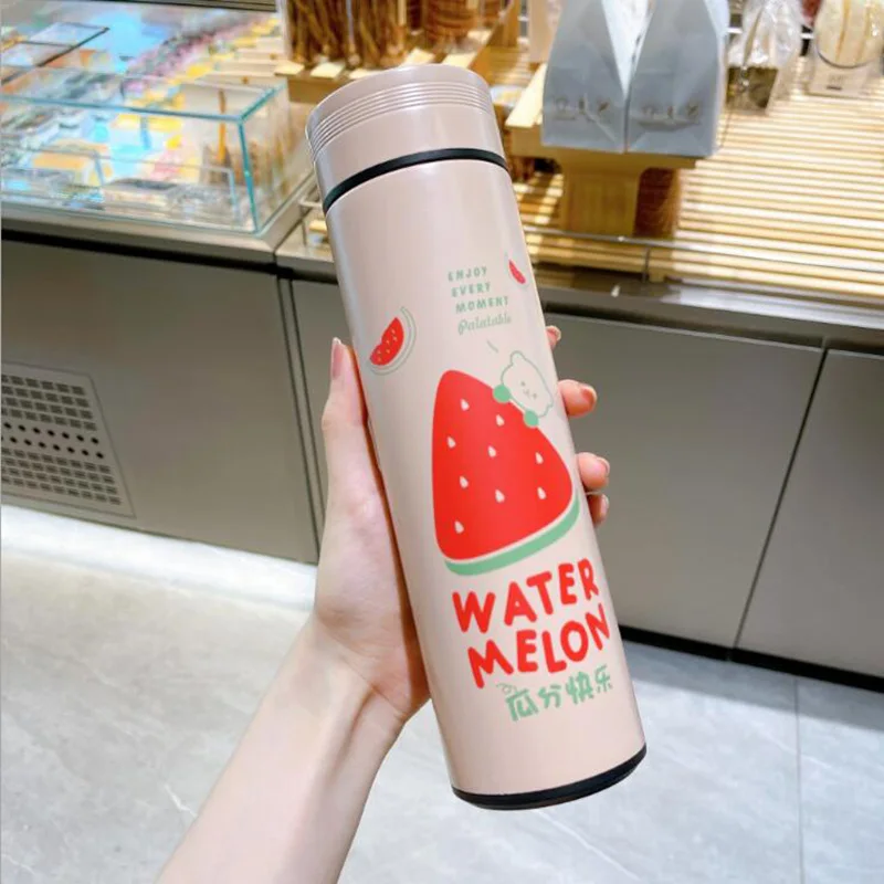 450ML Cartoon Vacuum Flask Cute Animal Thermos Bottle Stainless Steel Water Bottle Outdoor Portable Water Cup Travel Mug