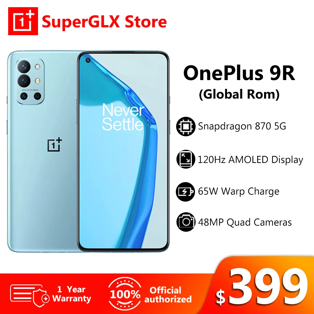 Original Global Rom Oneplus 9r 5g Smartphone 9 R Snapdragon 870 8gb 128gb 6 55 1hz Amoled Screen 65w Warp Mobile Phone Cellphones Aliexpress