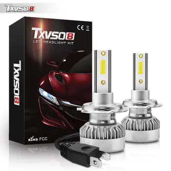 

TXVSO8 2pcs H7 COB LED Headlight Bulbs 9V-32V 110W 20000LM High Low Beam 6000K White Waterproof IP68 CE LVD EMC ROHS