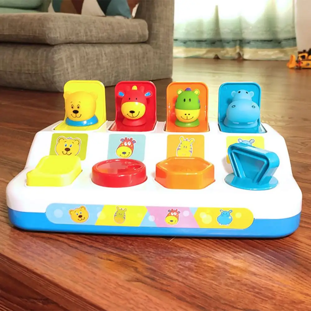 Peekaboo всплывающий игрушечный переключатель Коробка Кнопка коробка сокровище пугающая коробка для детей ясельного возраста интеллект