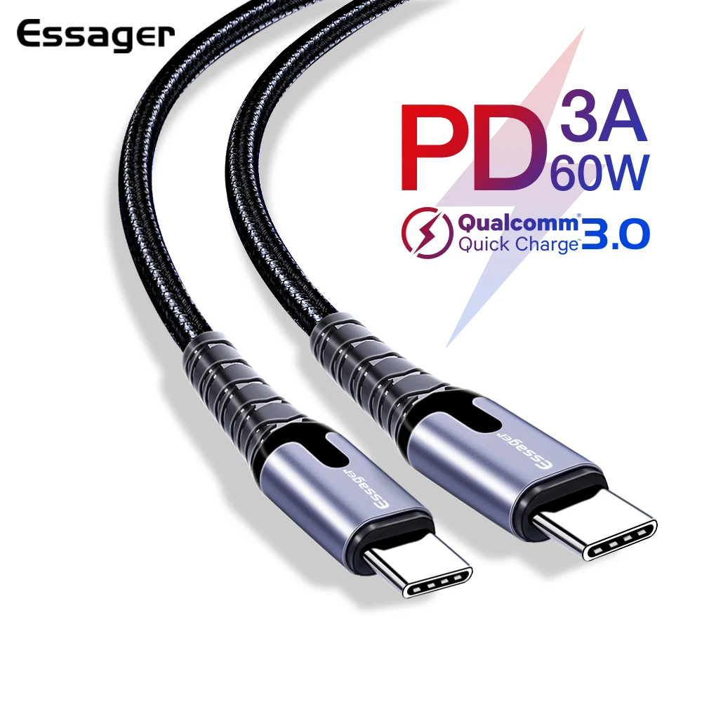 

Essager USB Type C to USB C Cable for Samsung S9 Oneplus 7 Pro Quick Charge 4.0 USBC PD Fast Charging Charger USB-C Type-C Cable