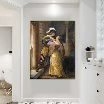 

Citon Francesco Hayez《Romeo and Juliet》Canvas Oil Painting Art Poster Picture Background Wall Decor Home Living Room Decoration