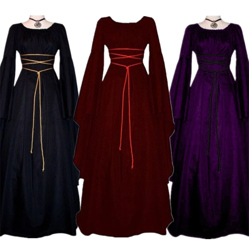Günstig Neue Victoria Mittelalter Kleid Halloween Kostüme für Frauen Medieval Cosplay Vampire Teufel Braut Partei Gericht Karneval Kleider