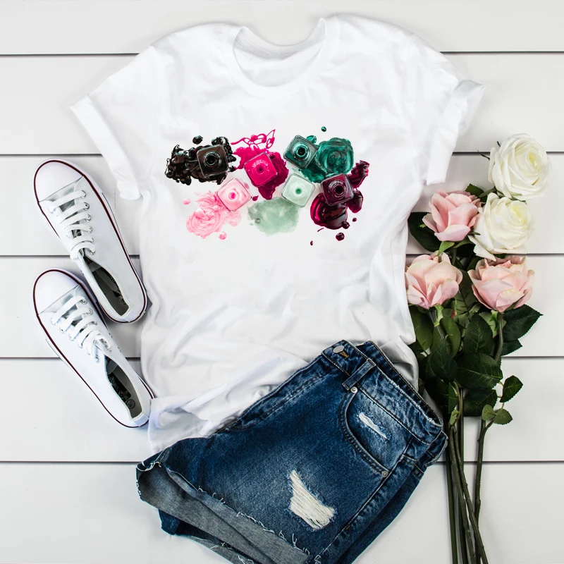 Shirt Women 2020 3D Print 90s Vogue Fashion Tops Tumblr Tshirts T Clothes Shirt Womens Ladies Graphic Female Tee T-Shirt