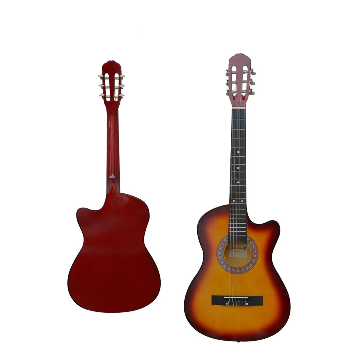 Темный хаки 38 Inch Acoustic Guitar Beginners Getting Started Practicing Stringed Instruments - Цвет: Темный хаки