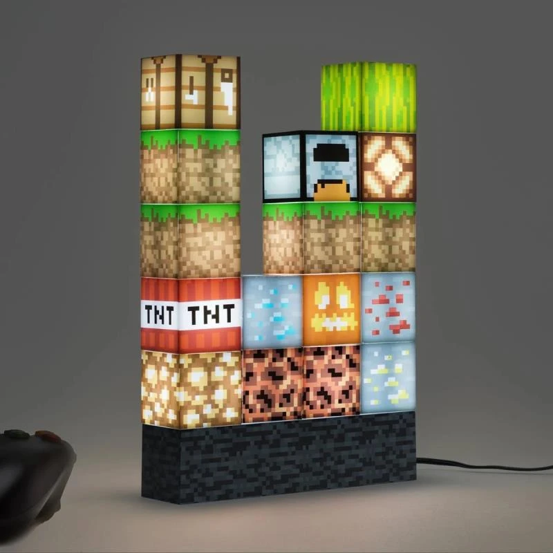 Diy Stitching Minecraft Light Building Block Lamp Usb Power Stacking Block Creative Pixel Pattern Night Lights Decoration Craft Night Lights Aliexpress