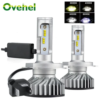 

OVEHEL Mini H4 H7 LED Car Headlight Canbus 18000LM ZES 12V H3 LED H1 9005 9006 HB4 H11 Auto Fog light Bulb 4300K 6000K 8000K