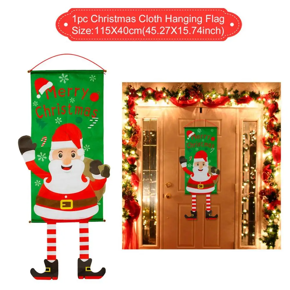 Huiran веселый рождественский знак крыльца декоративный дверной баннер рождественские украшения для дома подвесные рождественские украшения Navidad - Цвет: Hanging Flag 03
